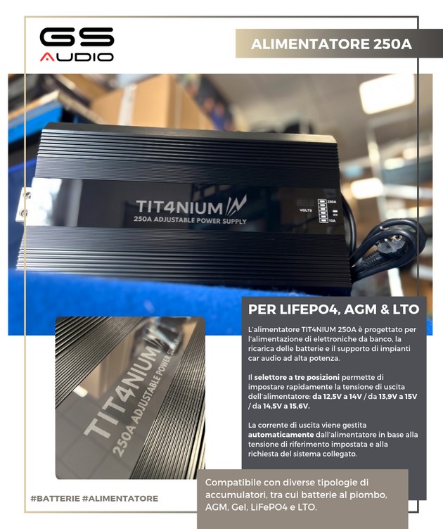 GS AUDIO - ALIMENTATORE AUTOMATICO TIT4NIUM 250A GS AUDIO - ALIMENTATORE AUTOMATICO TIT4NIUM 250A
