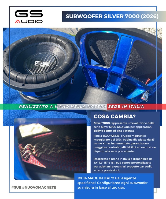 GSAUDIO NUOVI SUBWOOFER SILVER 7000 GSAUDIO NUOVI SUBWOOFER SILVER 7000